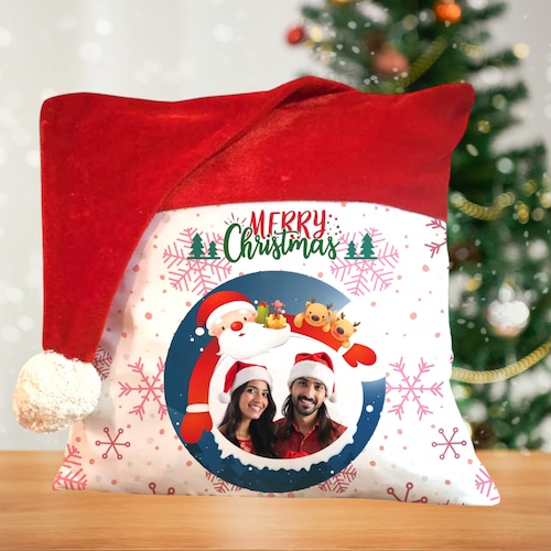 Buy Personalised Merry Christmas Velvet Cushion