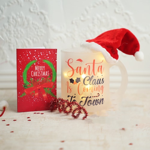 Buy Santa Coming Frosted Mug