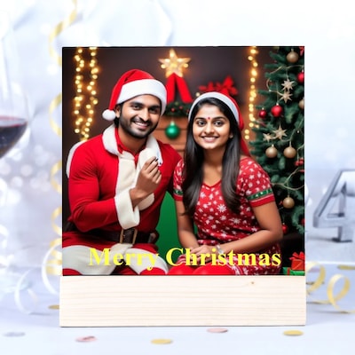 Personalised Cheerful Christmas Photo Frame