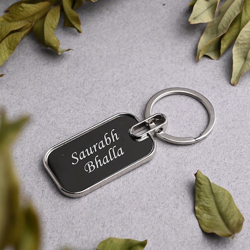 Buy Personalised Name Keychain in Rectangle Shape