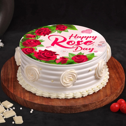Buy Happy Rose Day Vanilla Poster Cake