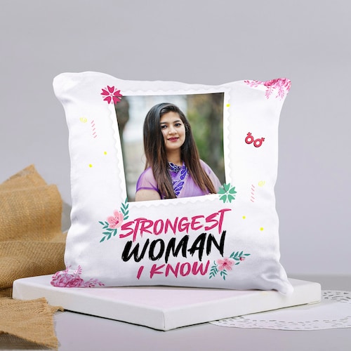 Buy Strongest Woman Personalised Cushion