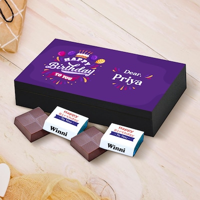 Birthday Personalized Photo Chocolate 6pcs Box