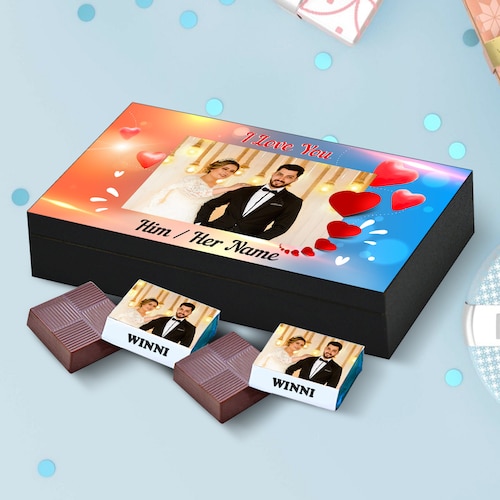 Buy Romantic Gift With Personalized Photo Chocolate Box