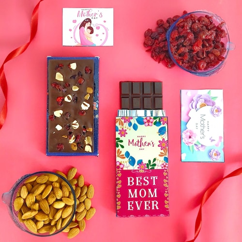 Buy Best Mom Ever Choco Nuts and Greeting Card Combo