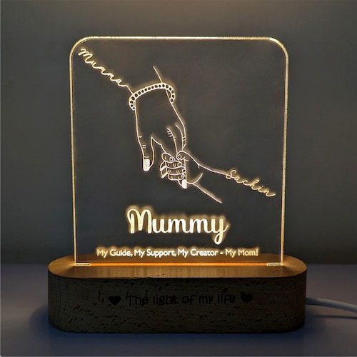 Buy Personalised Mom and Child Love Acrylic Lamp