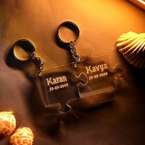 Personalised Couples Engraved Key Chain