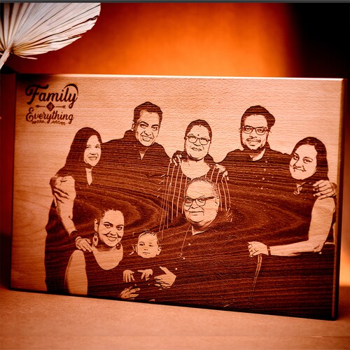 Buy Personalised Happy Family Engraved Wooden Plaque