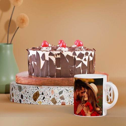 Buy Personalised Mug With Black Forest Cake