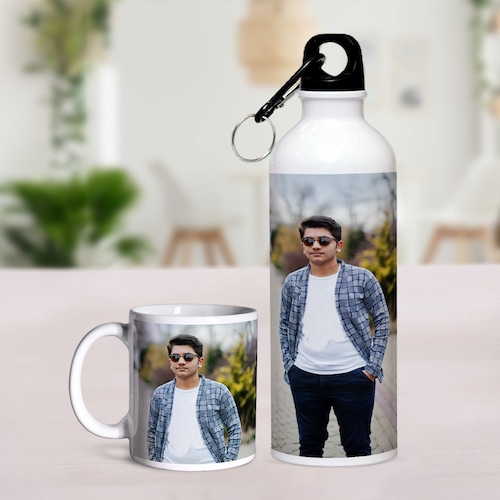 Buy Personalised Mug With Sipper Bottle