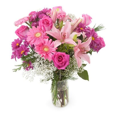 Bouquet of Lilies Roses and Gerberas