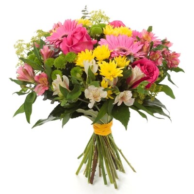 Stunning Bouquet of Pink Roses and Gerberas