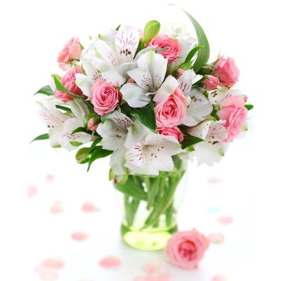 Aesthetic Roses with Alstromeria