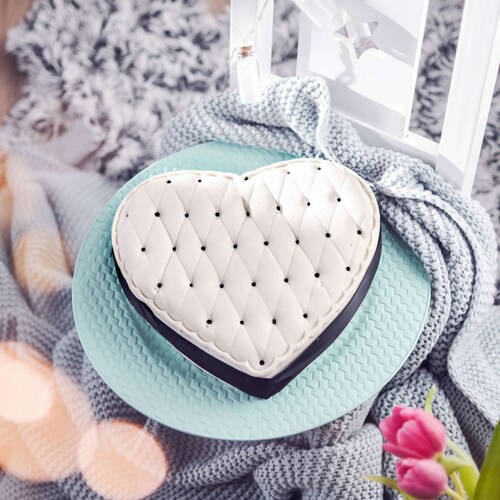 Buy Black and White Valentine Heartshaped Cake