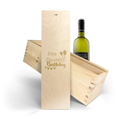 Maison de la Surprise Wine In Wooden Engraved Case