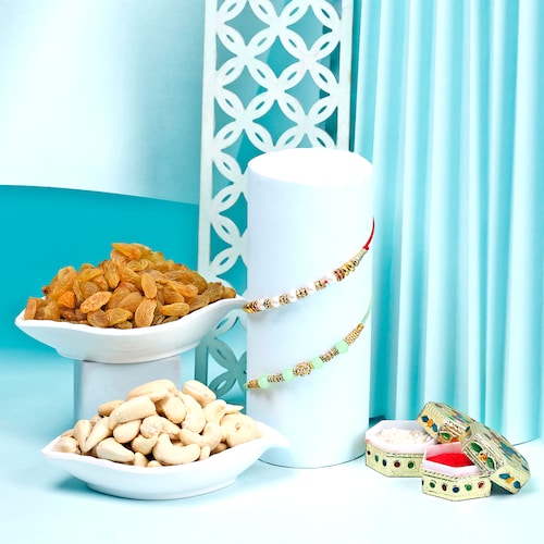 Buy Pearl Bhaiya Rakhi With Raisins And Cashews