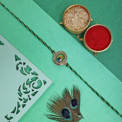 Peacock Feather Rakhi