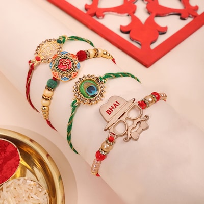 Set Of 4 Designer Rakhi