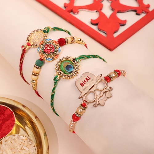 Buy Set Of 4 Designer Rakhi