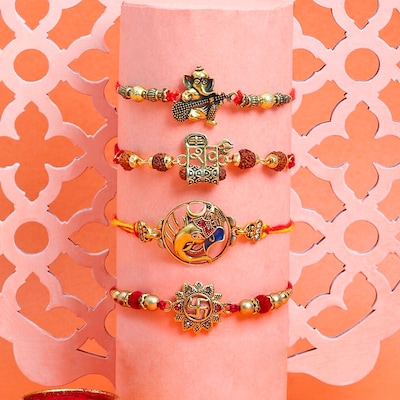 Set Of 4 Traditional Rakhi