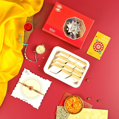 Enchanted Rakhi with Delicious Kaju Katli Box
