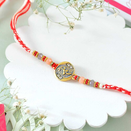 Buy Golden Floral Design Rakhi