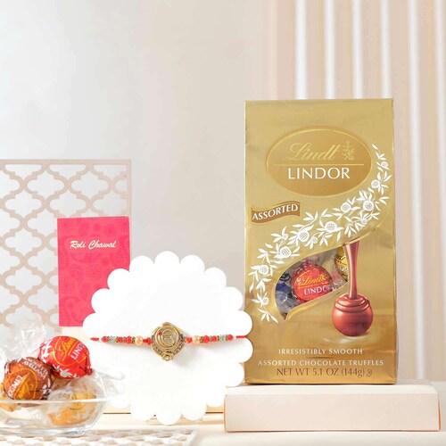 Buy Evil Eye Rakhi with Lindt Lindor Assorted Bag