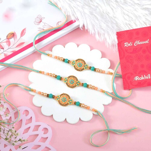 Buy Studded Pearl Rakhi Trio