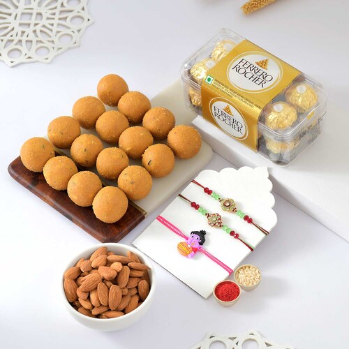 Buy Sacred Rakhis Paired with Flavorful Treats