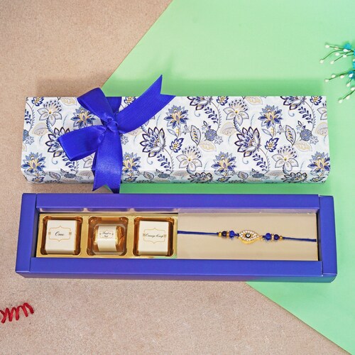 Buy Evil Eye Rakhi with Gourmet Chocolates