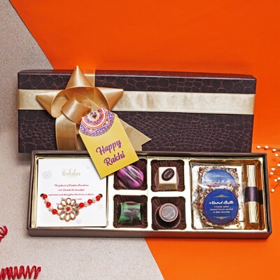 Royal Kundan Rakhi Chocolate Hamper
