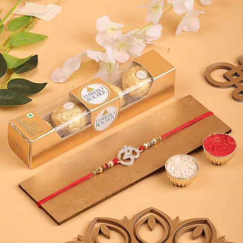 Buy Sacred OM Rakhi with Ferrero Rochers