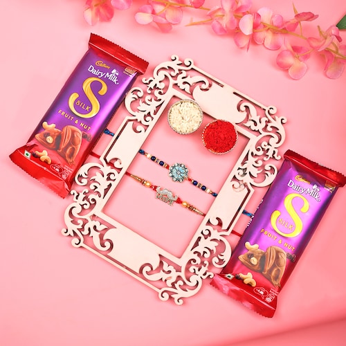 Buy Veera and Meenakari Rakhi with Yummy Cadbury Silk