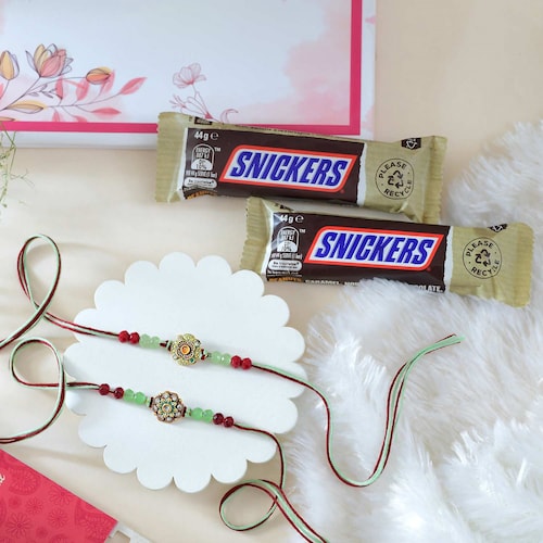 Buy Two Bhai Rakhi with 2 Snickers