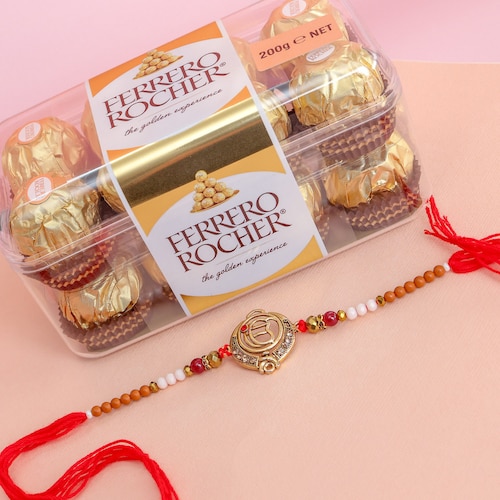 Buy Ik Onkar Rakhi with Ferrero Rocher Chocolate