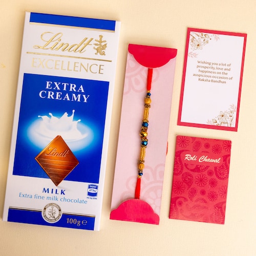 Buy Vibrant Rakhi with Lindt Chocolate