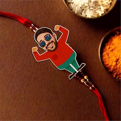 Personalised Fitness Fanatic Caricature Rakhi