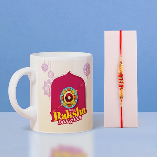 97270_Rakhi Message Mug And Pearl Rakhi