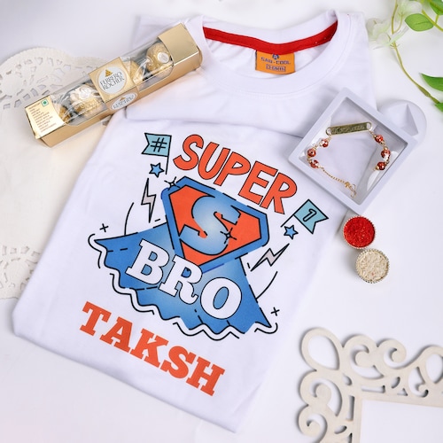 Buy Personalised Stylish TShirt and Rakhi Combo