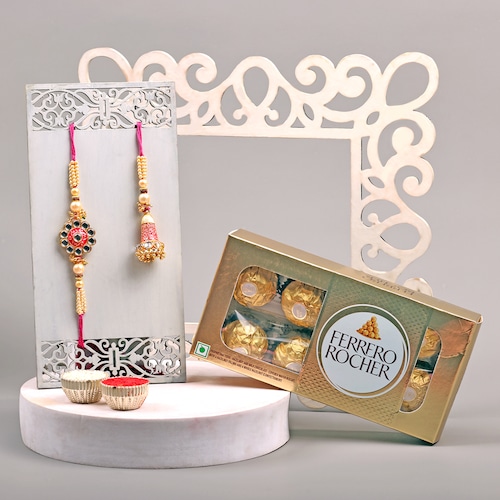 Buy Golden Moments Bhaiya Bhabhi Rakhi Set