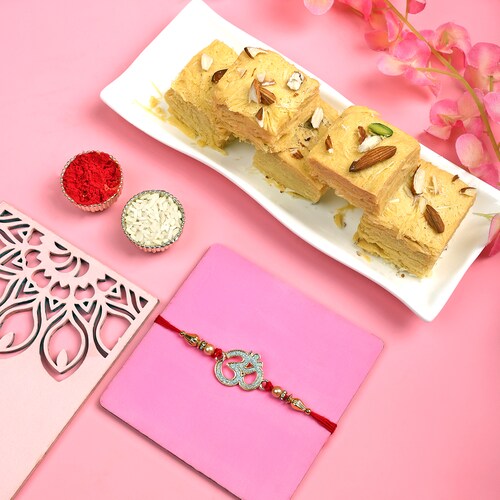 Buy Om Rakhi with Yummy Soan Papdi