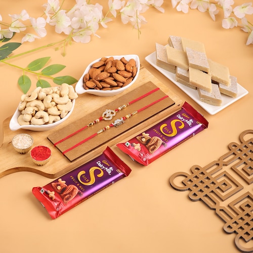 Buy Dryfruits with Rakhi and Kaju Katli