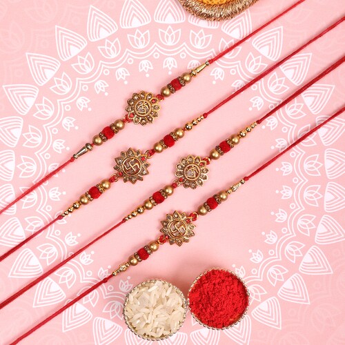 Buy Auspicious Swastik Ganesha Rakhi Set