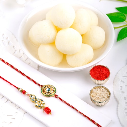 Buy Bhaiya Bhabhi Rakhi Set With Rasgulla