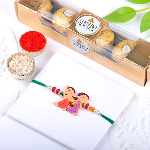 Buy Chota Bheem Rakhi With Ferrero Rocher Chocolate 4 Pieces