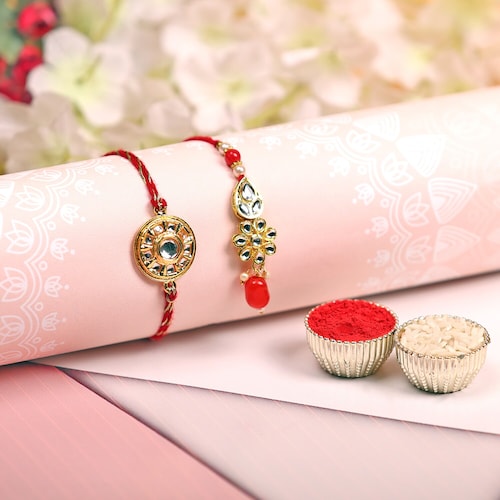 Buy Pampered Kundan Bhaiya Bhabhi Rakhi