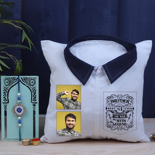 Buy Personalised Guardian Eye Rakhi Cushion Set