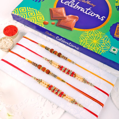 Buy 4 Set Of Rakhi With Chocolate Combo