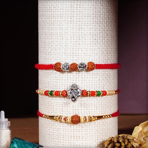 Buy Authentic Set of 3 Rakhi