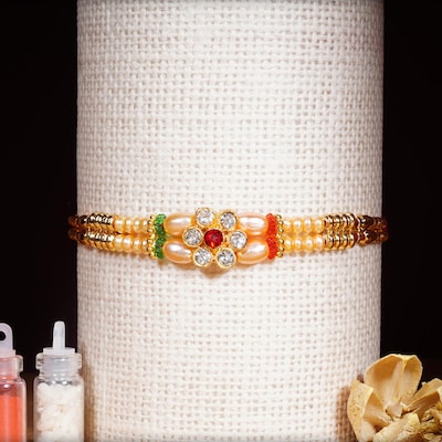 Floral Pearl Rakhi